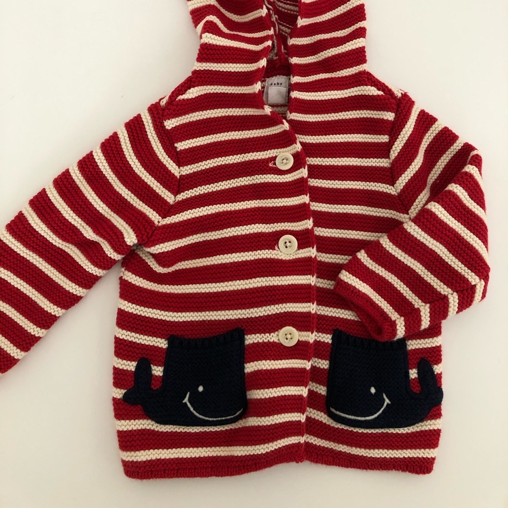 Baby Gap 6-12 months whale button sweater cardigan